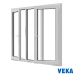 Пластиковое окно ПВХ VEKA Трёхстворчатое 1200x1600мм(ВхШ) Двухкамерное Тип 2